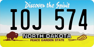 ND license plate IOJ574