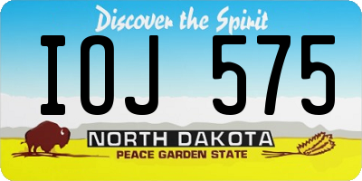 ND license plate IOJ575