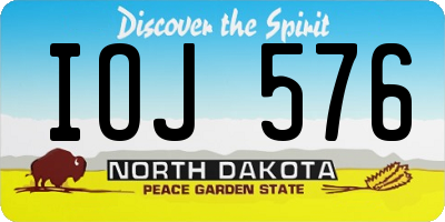 ND license plate IOJ576