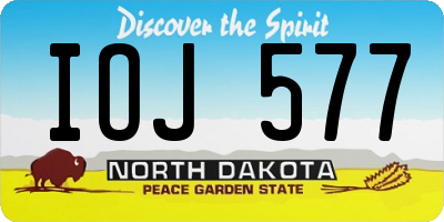 ND license plate IOJ577
