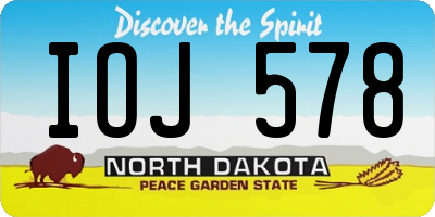 ND license plate IOJ578