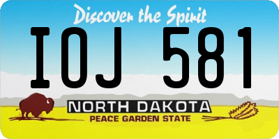 ND license plate IOJ581
