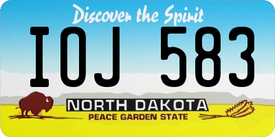 ND license plate IOJ583