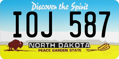 ND license plate IOJ587