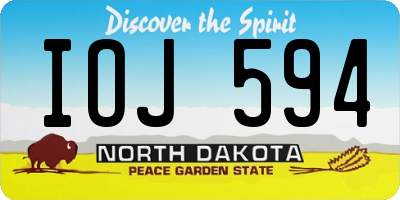 ND license plate IOJ594