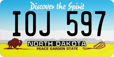 ND license plate IOJ597
