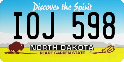ND license plate IOJ598
