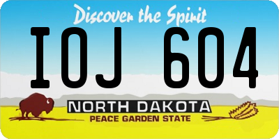 ND license plate IOJ604
