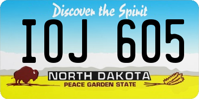 ND license plate IOJ605
