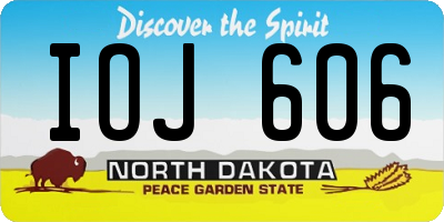 ND license plate IOJ606