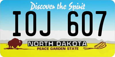 ND license plate IOJ607