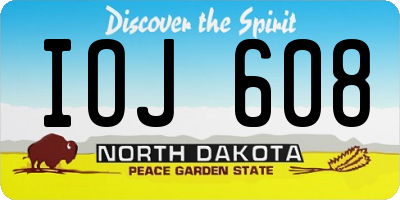 ND license plate IOJ608