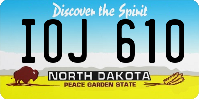 ND license plate IOJ610