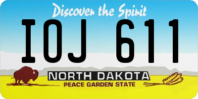 ND license plate IOJ611