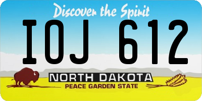 ND license plate IOJ612
