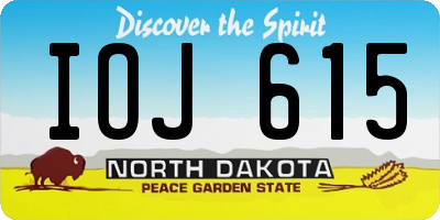 ND license plate IOJ615