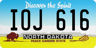 ND license plate IOJ616