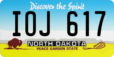 ND license plate IOJ617