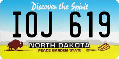 ND license plate IOJ619