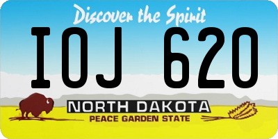 ND license plate IOJ620