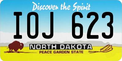 ND license plate IOJ623