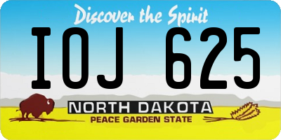 ND license plate IOJ625