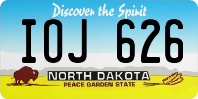 ND license plate IOJ626