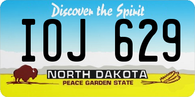 ND license plate IOJ629