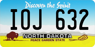 ND license plate IOJ632