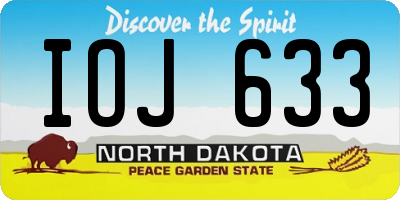 ND license plate IOJ633