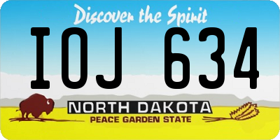 ND license plate IOJ634