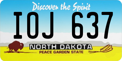 ND license plate IOJ637