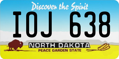 ND license plate IOJ638