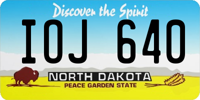 ND license plate IOJ640