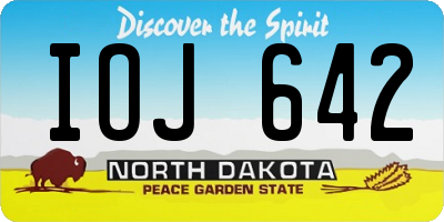 ND license plate IOJ642