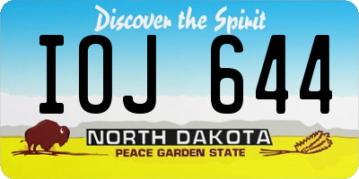 ND license plate IOJ644