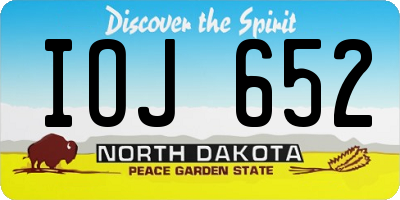 ND license plate IOJ652