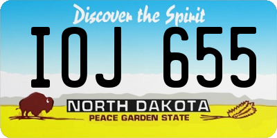 ND license plate IOJ655
