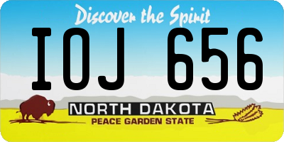 ND license plate IOJ656
