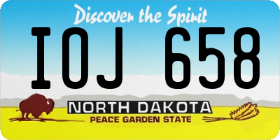 ND license plate IOJ658