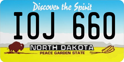 ND license plate IOJ660