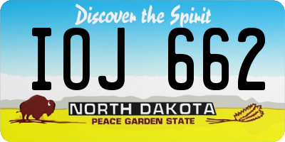 ND license plate IOJ662