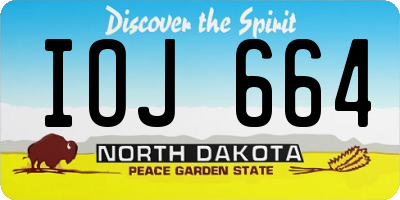 ND license plate IOJ664