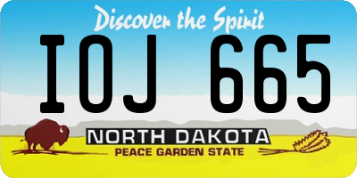 ND license plate IOJ665