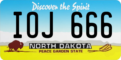 ND license plate IOJ666