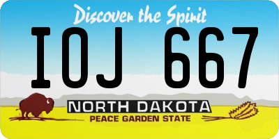 ND license plate IOJ667