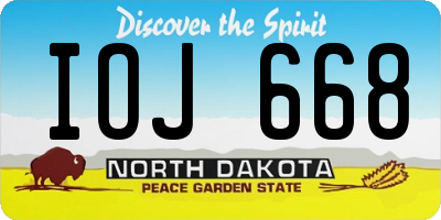 ND license plate IOJ668