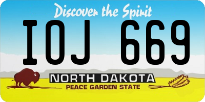 ND license plate IOJ669