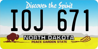ND license plate IOJ671