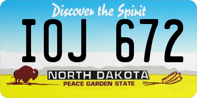 ND license plate IOJ672